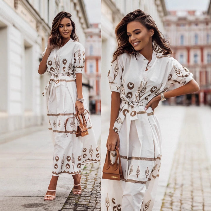 Chic and stylish long sleeve maxi dresses with button closure for women