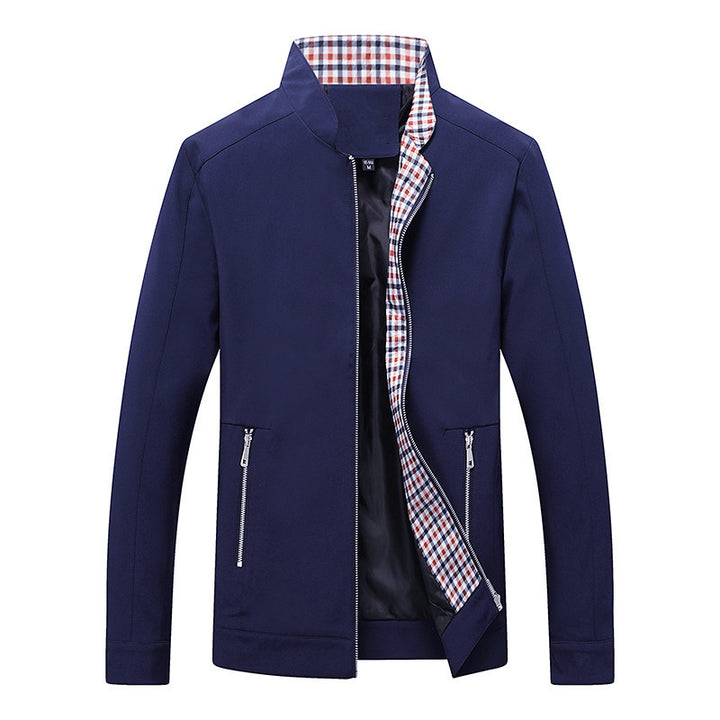 Modern men's leisure jacket with a stylish check pattern and functional zip pockets Lune London
