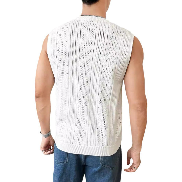 Men's knitted sweater with airy structure and perforated pattern Lune London