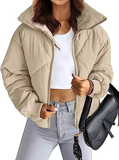 Ladies thermal insulated quilted jacket with high collar and elastic cuffs Lune London