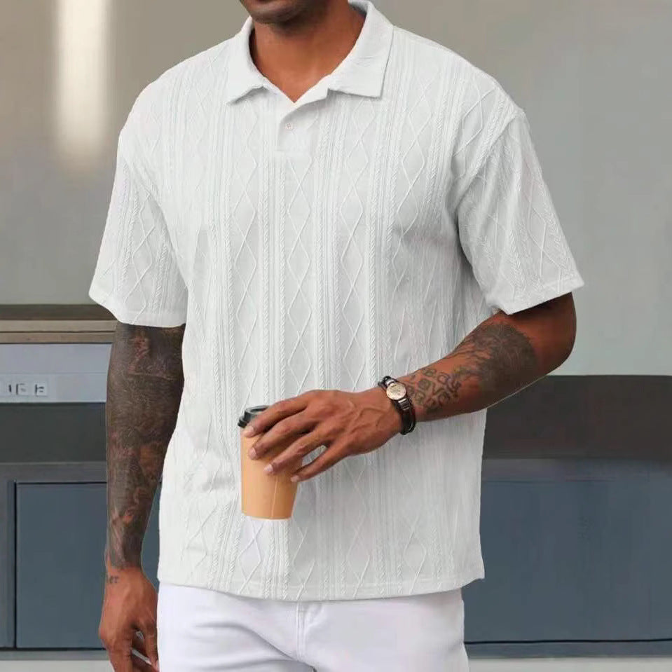 Men's Leisure Short Sleeve Textured Polo Lune London
