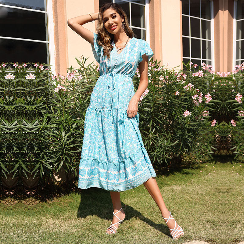 Elegant maxi dresses for women with detailed patterns Lune London