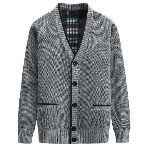 Men's cardigan with plaid lining and practical pockets Lune London
