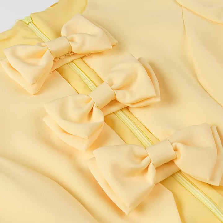 Dress for women with a fun ruffle design and elegant bow details Lune London