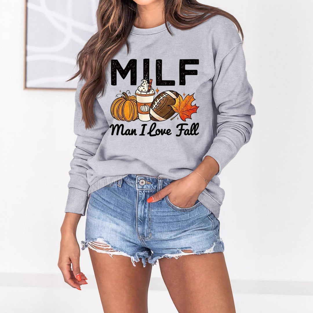 Sweatshirt pour femmes avec motif essence automnale et lettrage inspirant Chic & Stil
