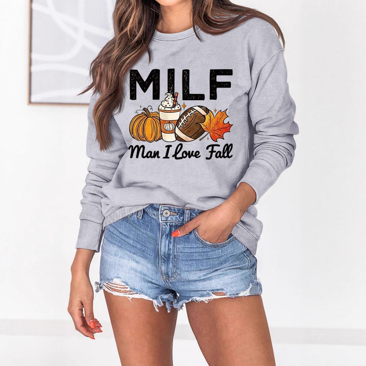 Sweatshirt pour femmes avec motif essence automnale et lettrage inspirant Chic & Stil