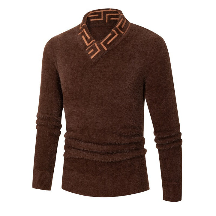 Fashionable men's sweater with an elegant high collar and a textured design Lune London