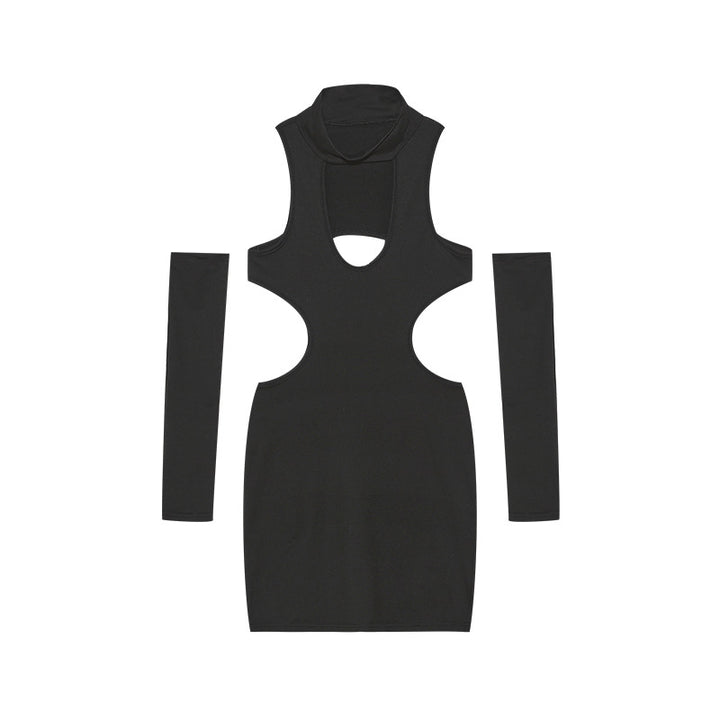 Mini dress with cutout for women with matching sleeves Lune London