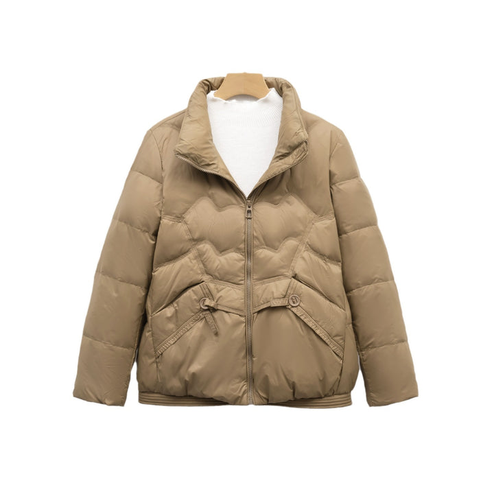 Quilted jacket for women with decorative button details and a high collar Lune London