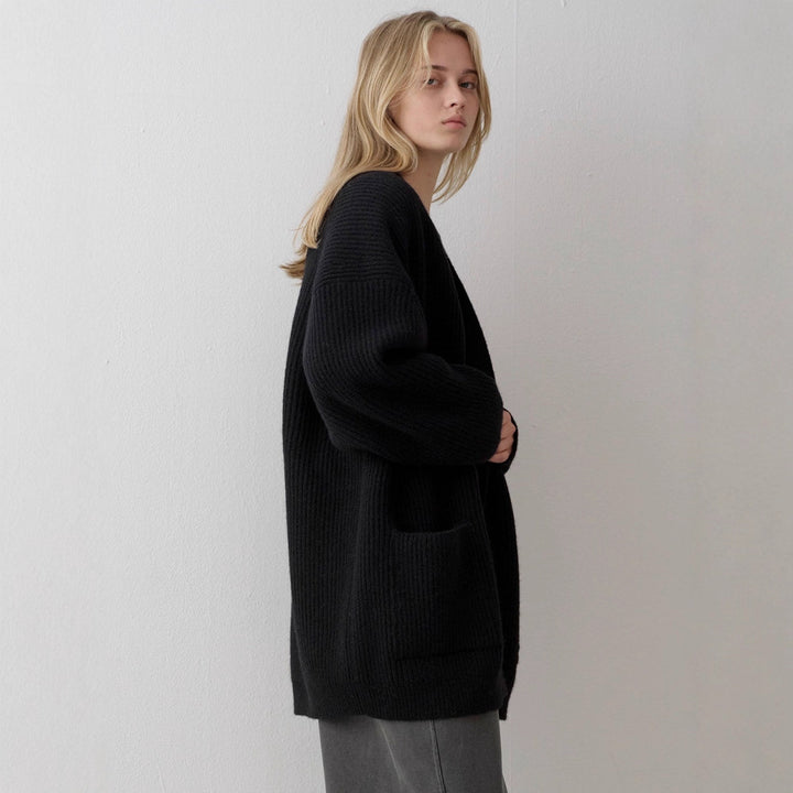 Cardigan en tricot épais pour femmes avec des manches surdimensionnées Chic & Stil