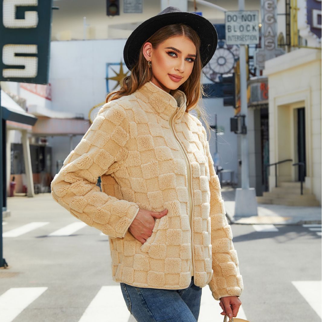 Ladies Cozy Transition Jacket with Textured Surface Lune London