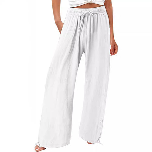 Loose summer pants for women in lightweight material with adjustable waist Lune London