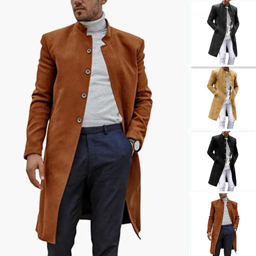 Modern and stylish wool coat for men with a continuous row of buttons Lune London