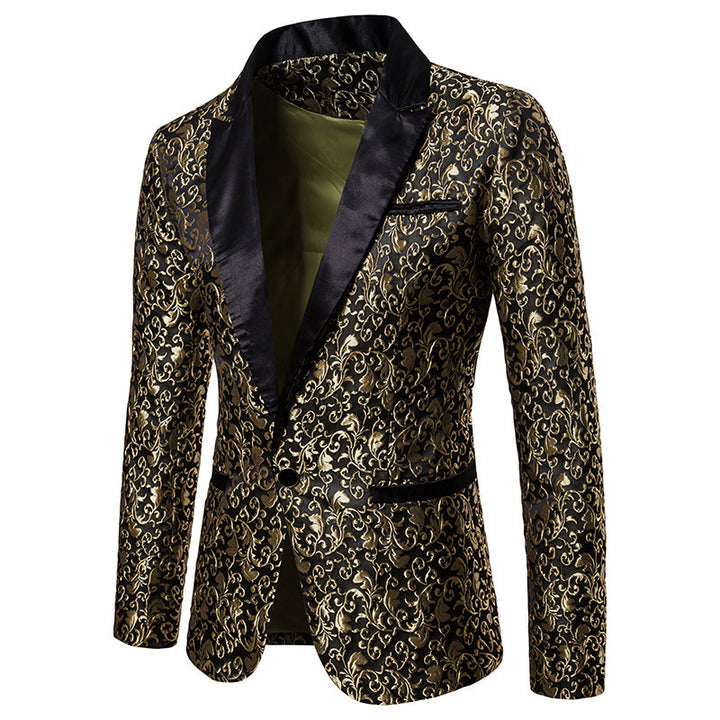Men's luxury tuxedo blazer with floral jacquard pattern Lune London