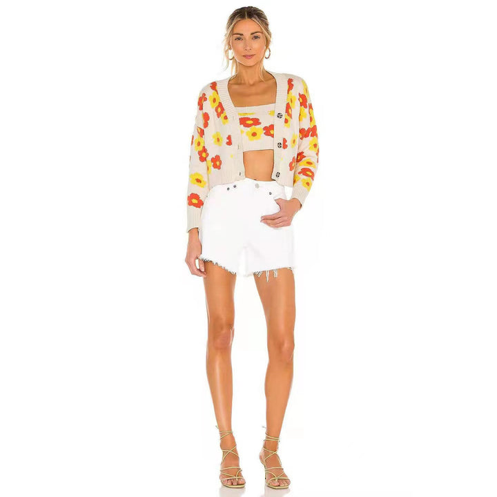 Lune London floral design women's cardigan