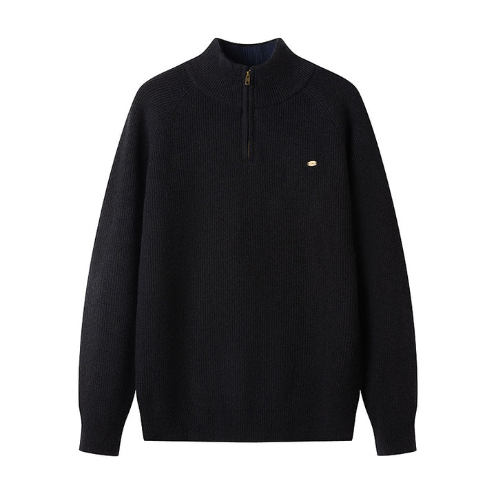 Men's knit sweater with half zipper Lune London