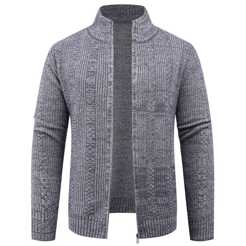 Knit sweater for men with high collar and full zip Lune London