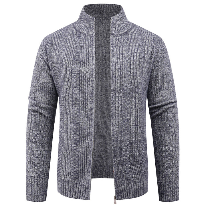 Knit sweater for men with high collar and full zip Lune London