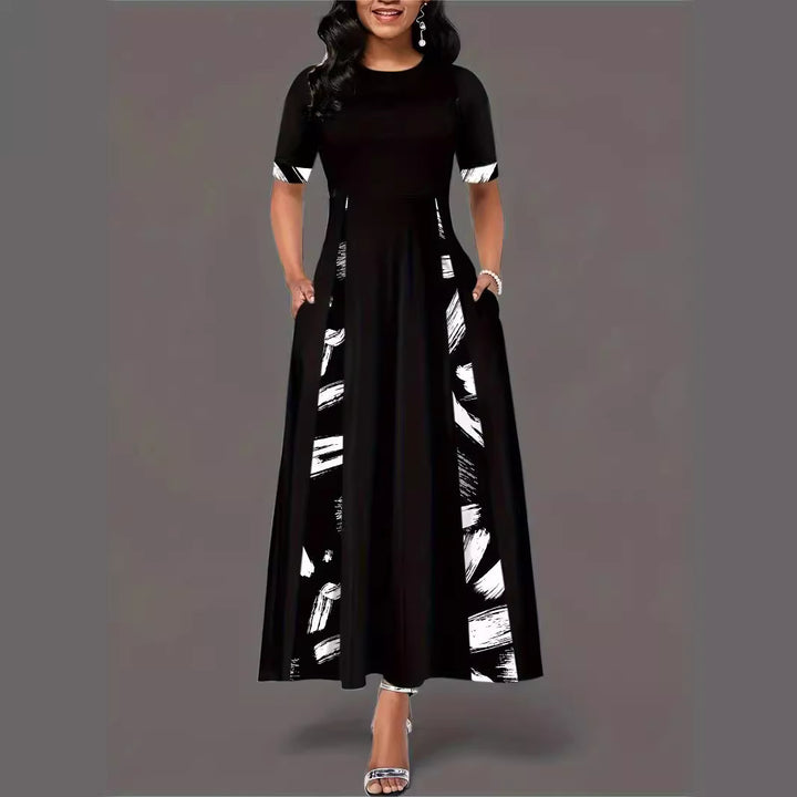Maxi dress for women with artistic pattern and practical pockets Lune London