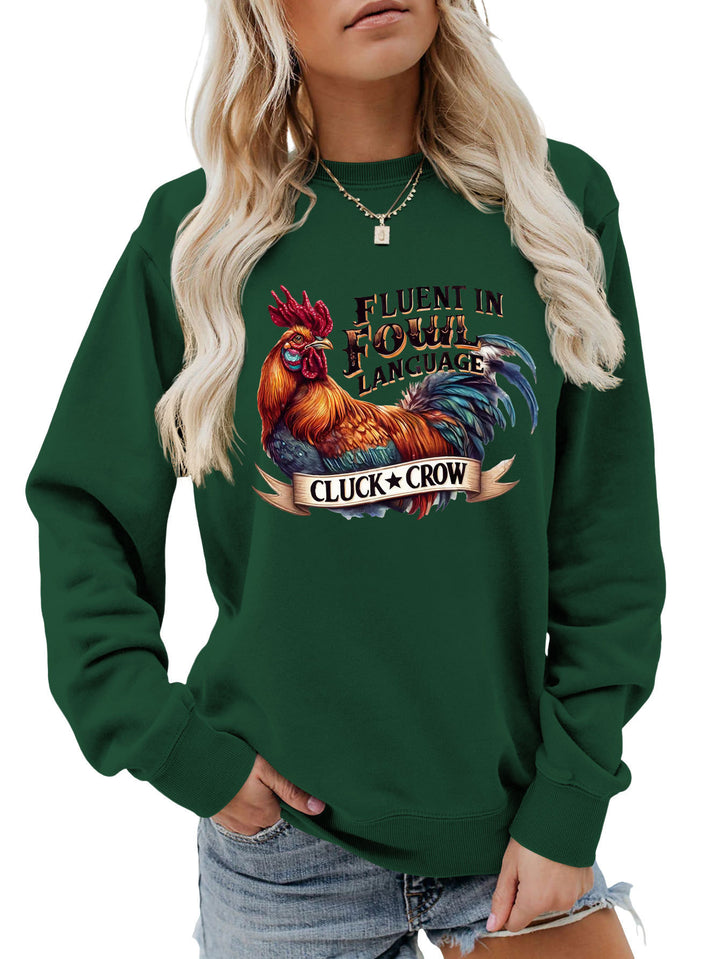 Sweat-shirt pour femmes avec motif de poulet humoristique et coupe confortable Chic & Stil