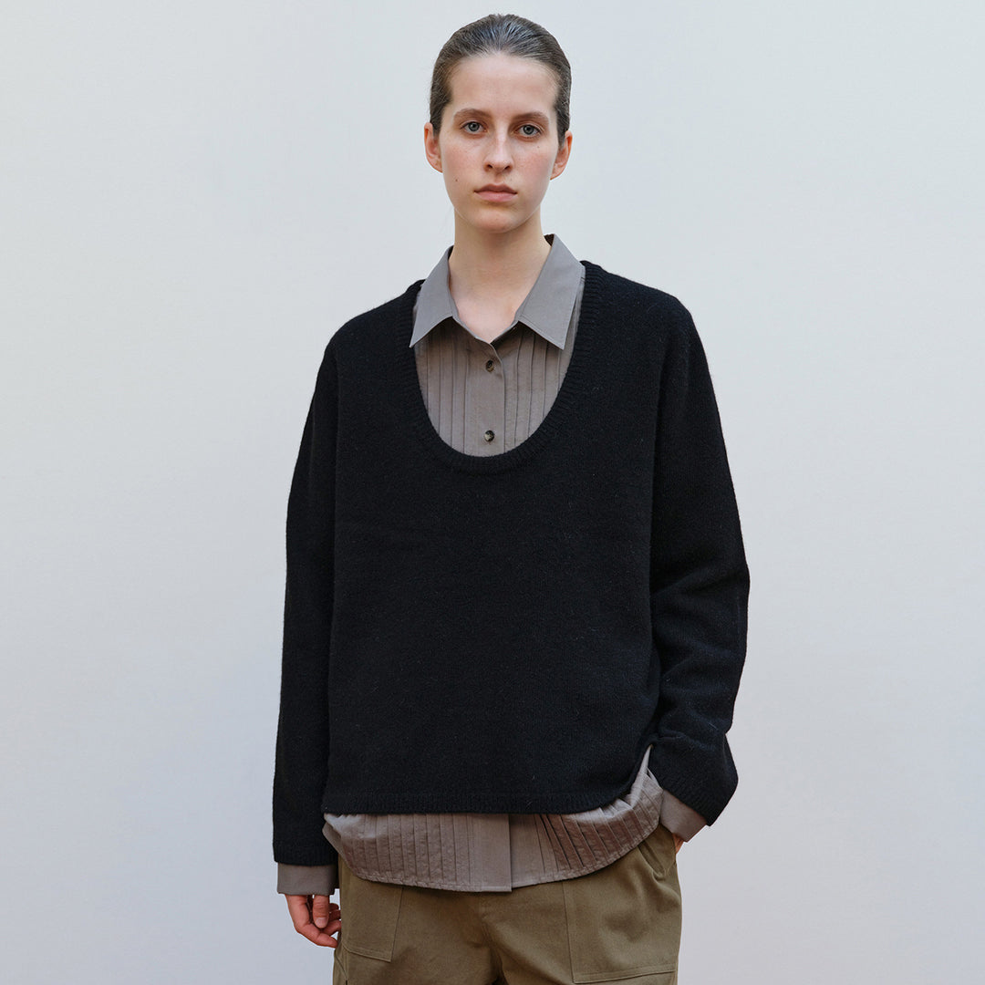 Pull en tricot pour femmes avec col rond Chic & Stil