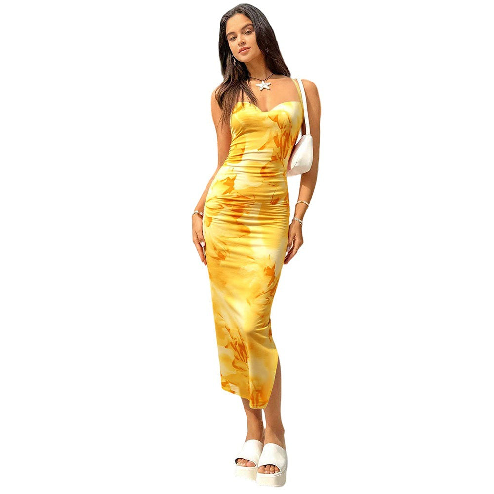Robe midi pour femmes avec des volants sophistiqués et un élégant décolleté en cascade Chic & Stil