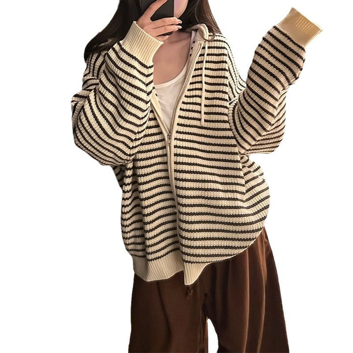 Cardigan oversized pour femmes avec zip et capuche Chic & Stil