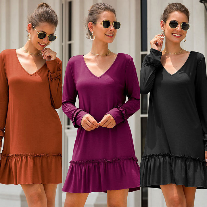 Mini dress for women with V-neck and flutter sleeves Lune London