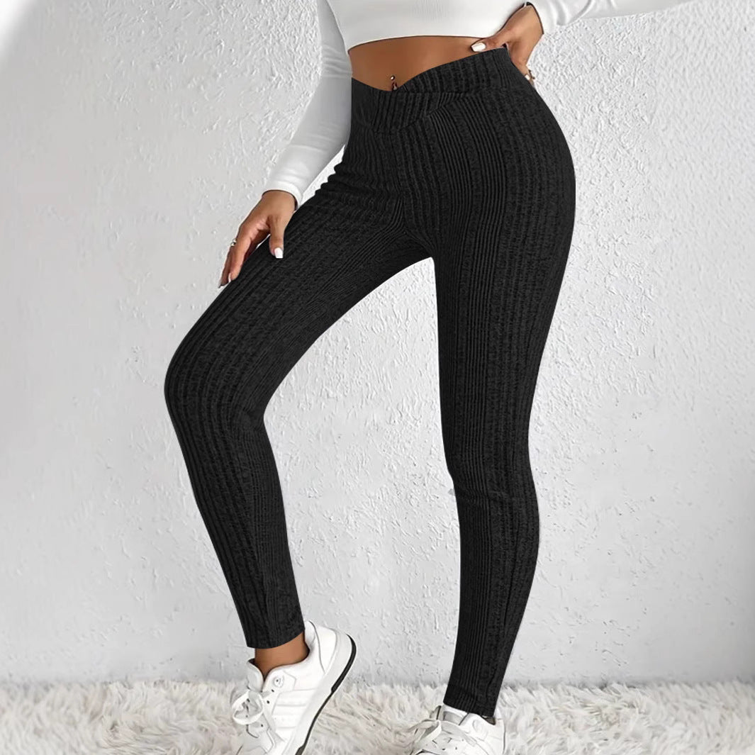 High-waisted ribbed leggings for women Lune London