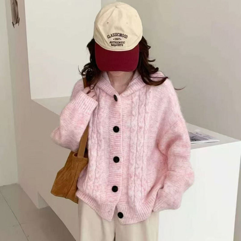 Cardigan Cozy pour femmes avec col à capuche confortable et boutons accrocheurs Chic & Stil