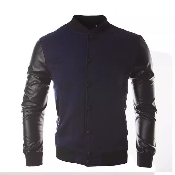 Sporty bomber jacket for men with high-quality leather panels Lune London