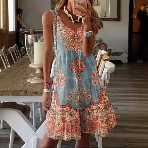 Summer dress for women with floral print and fluid cut Lune London
