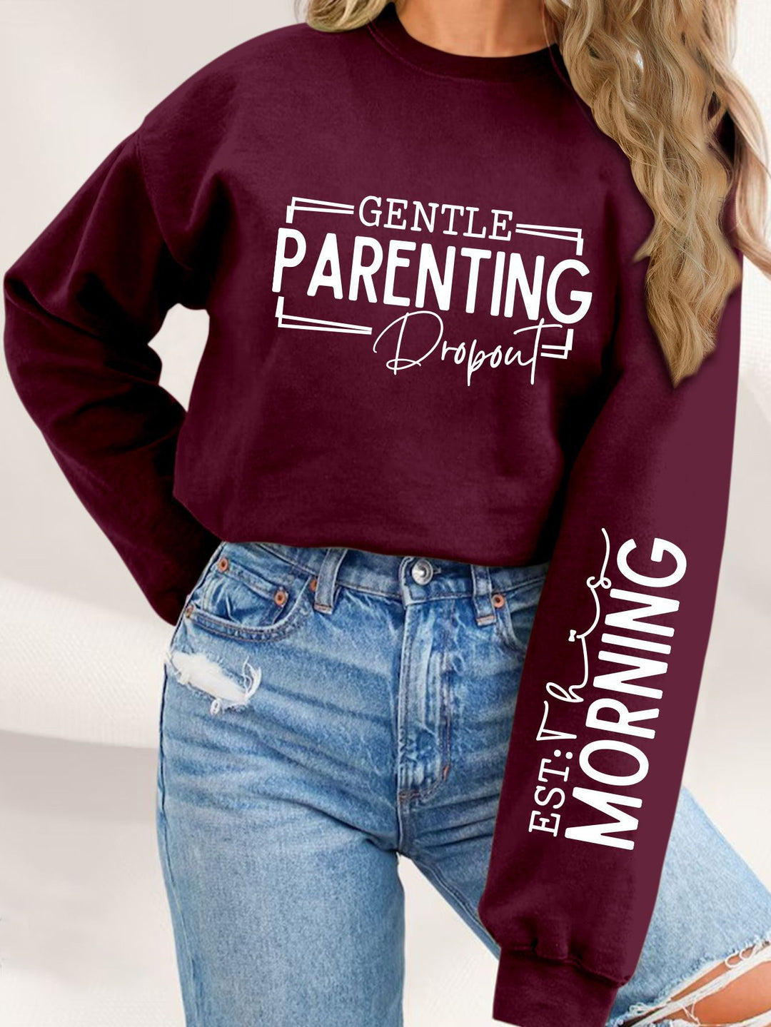 Sweat-shirt pour femmes avec motif parenté unique imprimé et coupe décontractée Chic & Stil