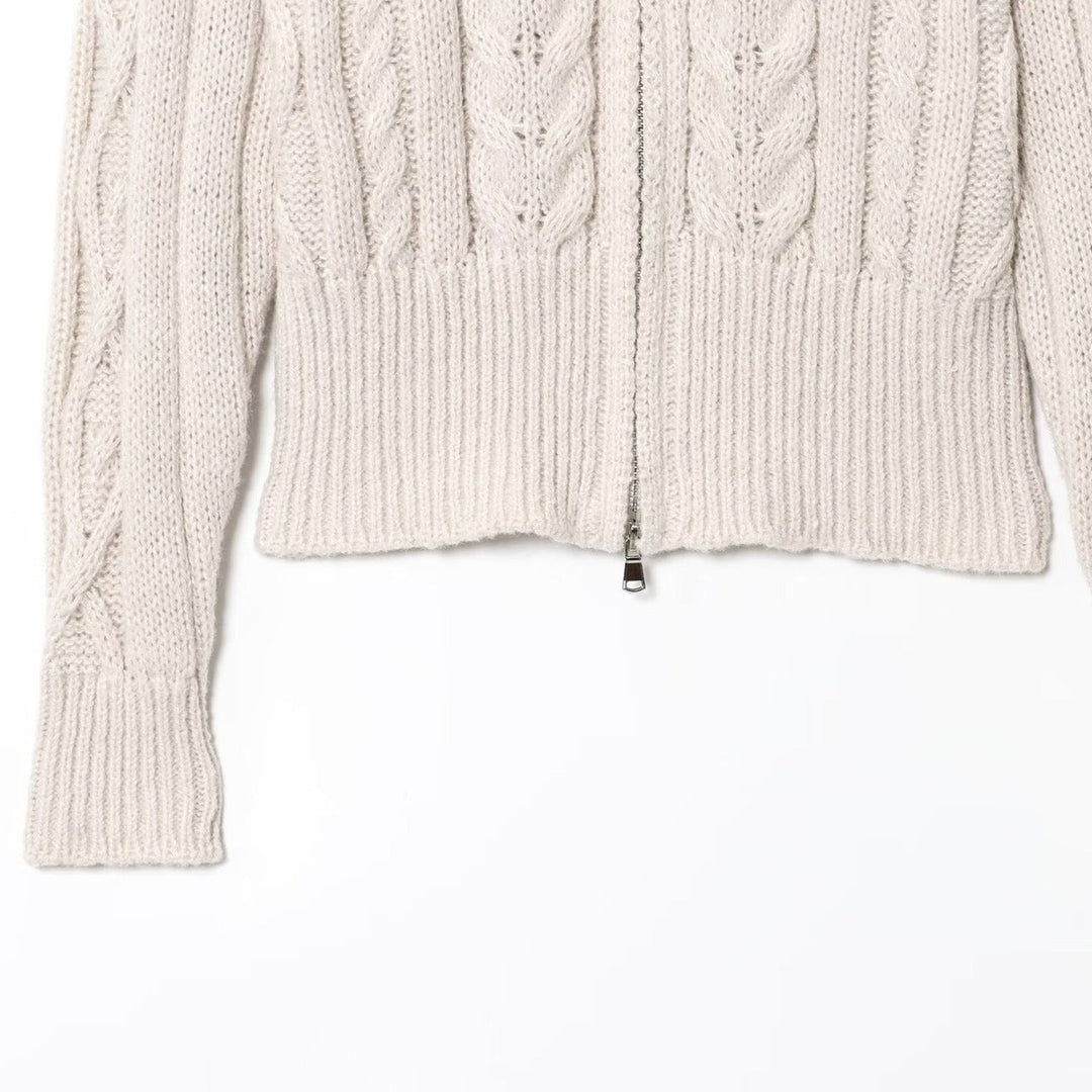 Ladies Cardigan with High Collar and Zipper Chic Und Stil