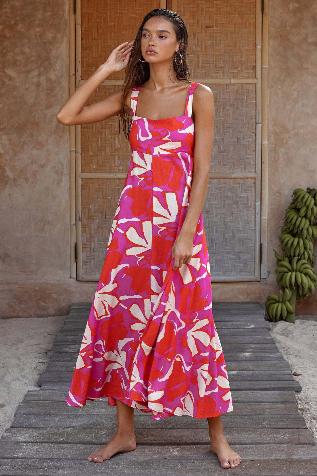 Chic & Stil Floral print maxi dress for women