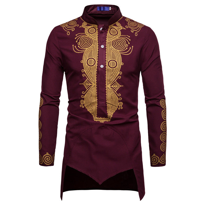 Elegant long sleeve shirt for men with an innovative ethnic design Lune London