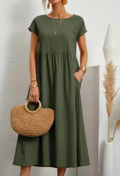 Women’s Midi Dress with Casual Cut and Side Pockets Lune London