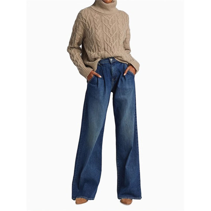 Jeans larges pour femmes avec taille haute et coupe décontractée Chic & Stil