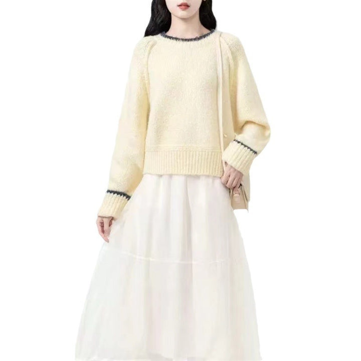 Pull rond confortable pour femmes en tricot fin Chic & Stil