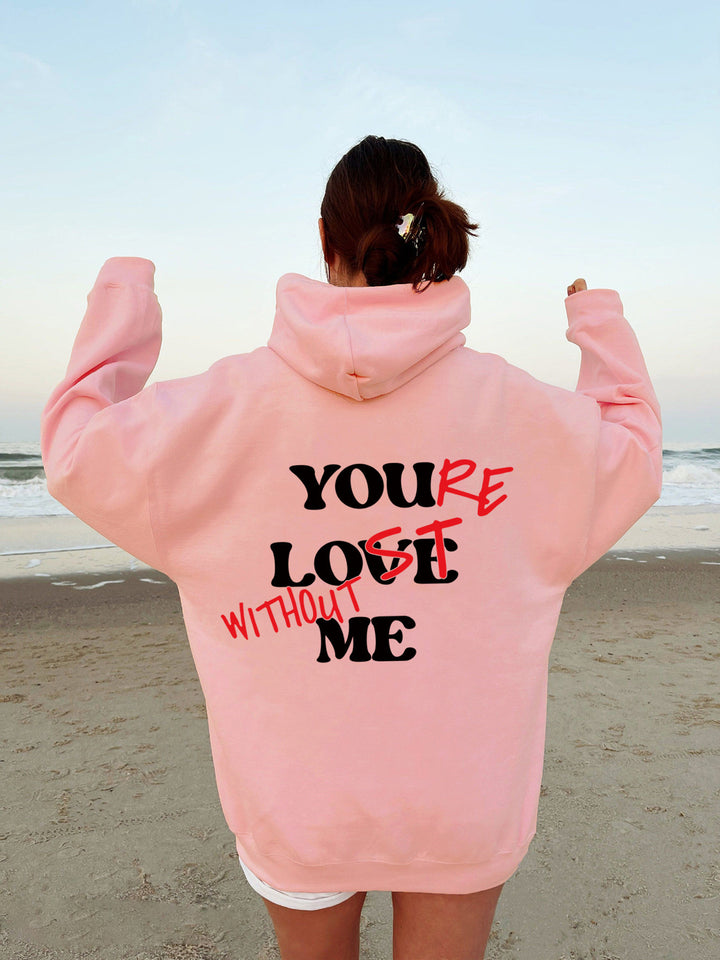 Women Oversized Hoodie with Inspirational Print Lune London