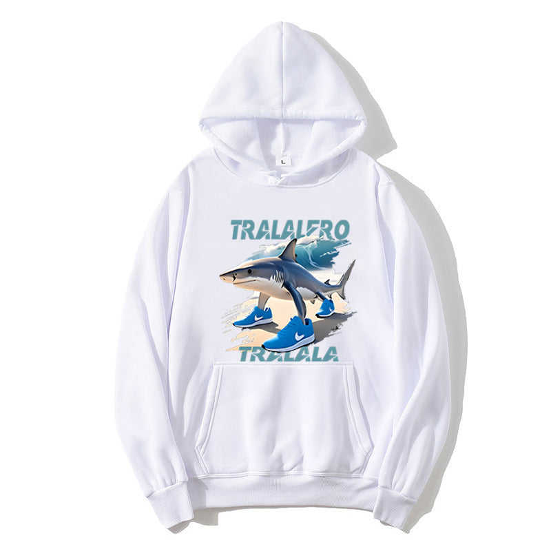 Women's hoodie with funny shark motif and graphic elements Chic & Stil
