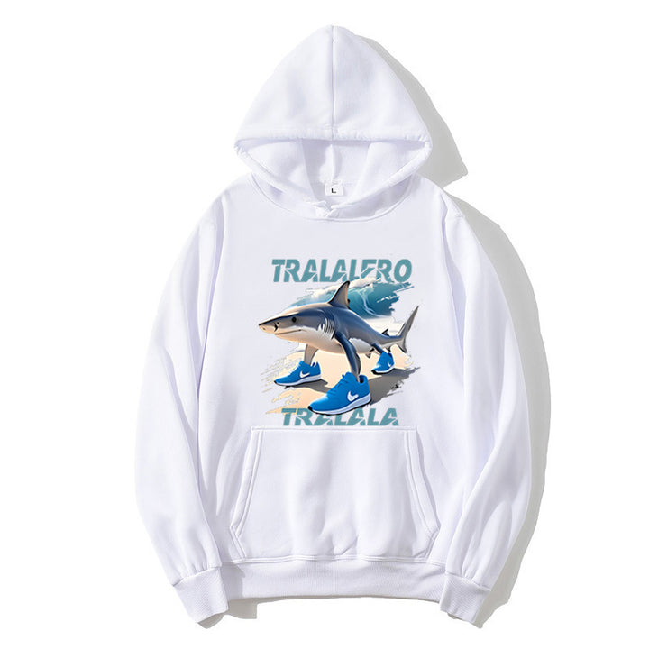 Women's hoodie with funny shark motif and graphic elements Chic & Stil