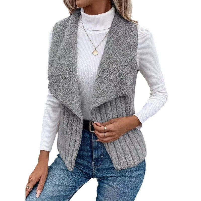 Women cozy cardigan with asymmetric cut and high collar Lune London