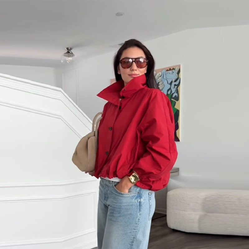 Ladies stylish outdoor jacket with high collar Lune London