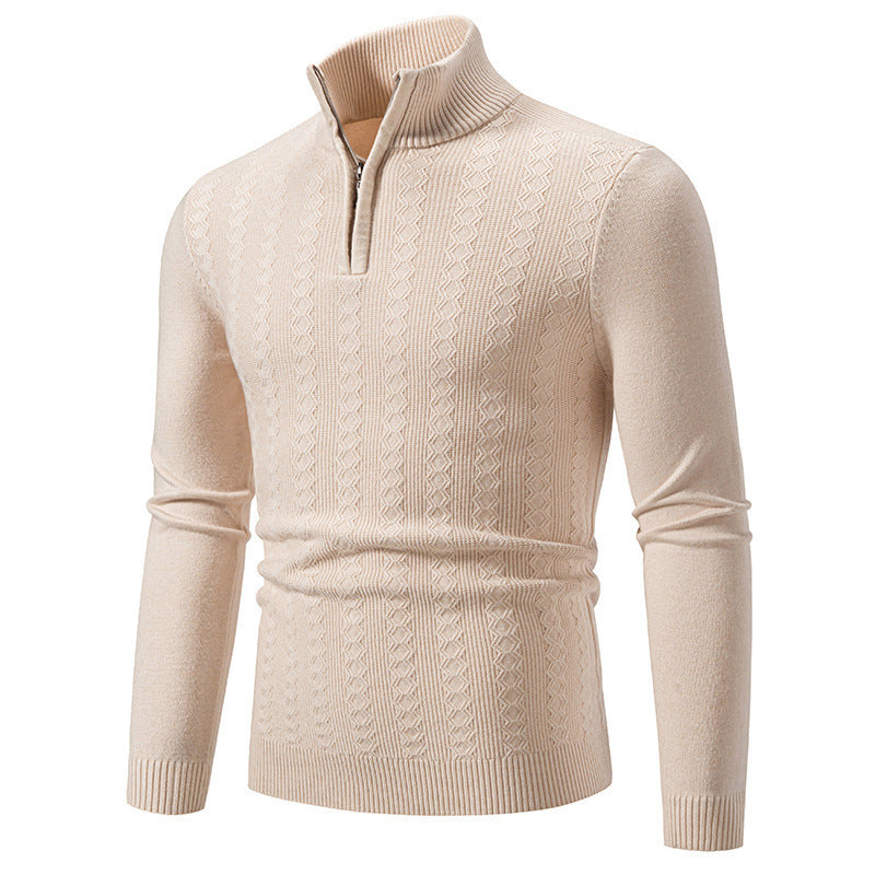 Men's sweater with high collar and zip Lune London