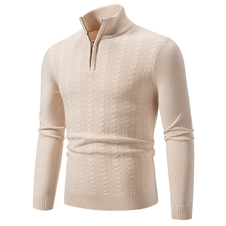 Men's sweater with high collar and zip Lune London