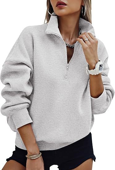 Hooded sweatshirt for women with short zip and offset shoulders Lune London