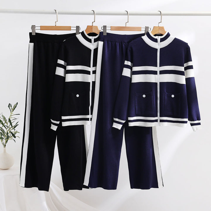 Lune London ladies' knitted sports jacket and pants set
