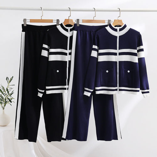 Lune London ladies' knitted sports jacket and pants set