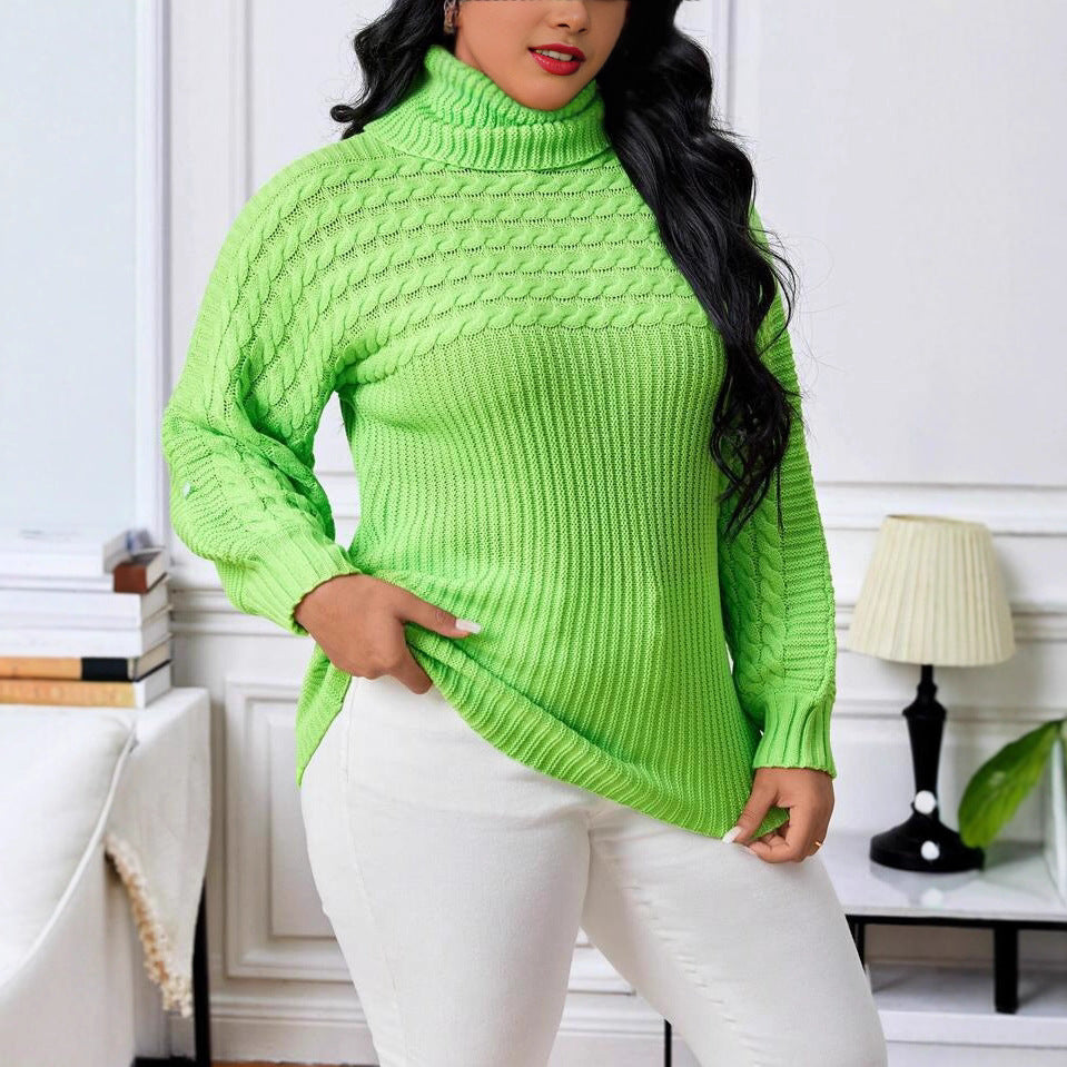 Knit sweater for women with high collar and structured design Lune London